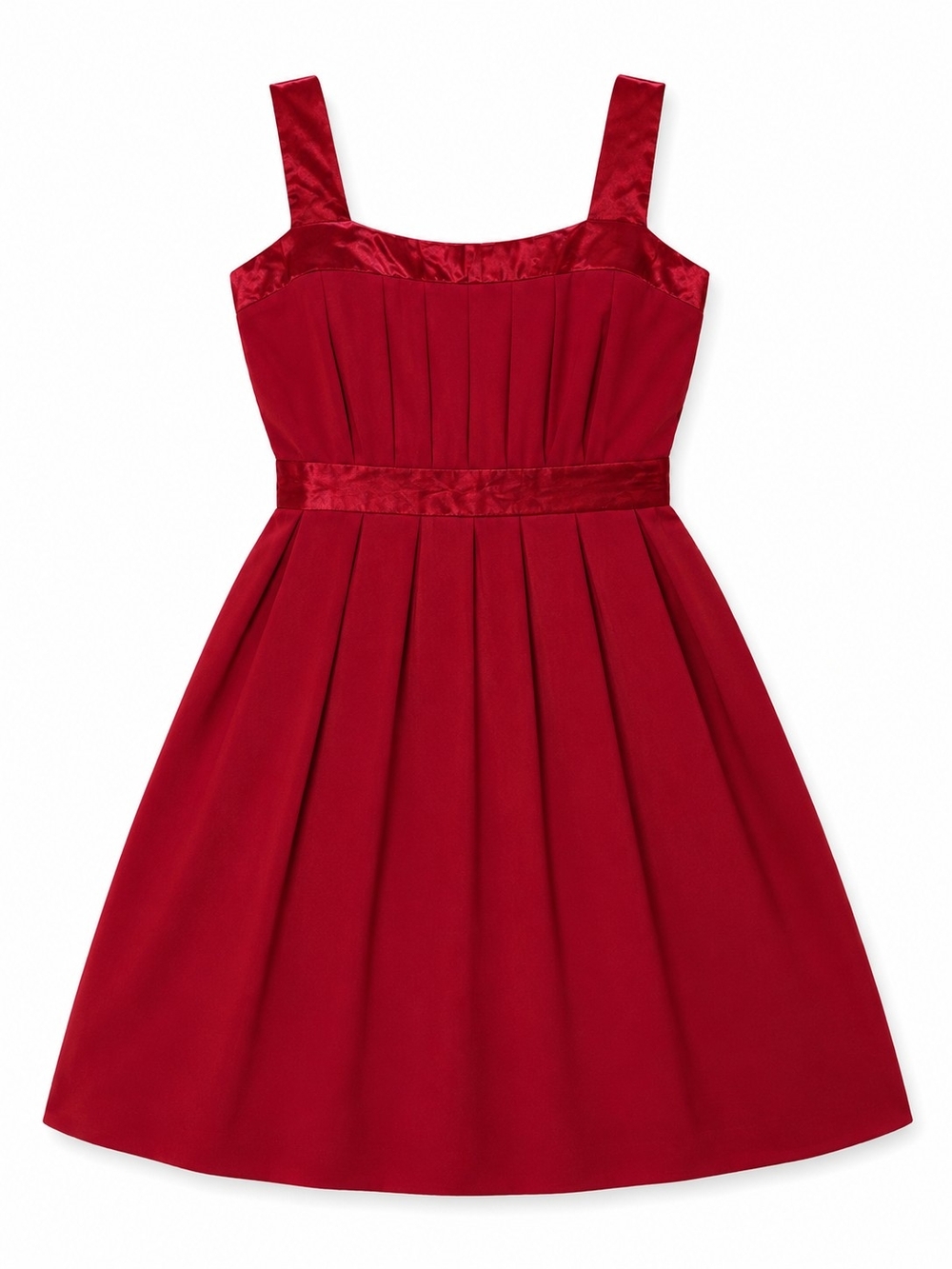 London Times Red Sleeveless Midi Fit-and-Flare Dress